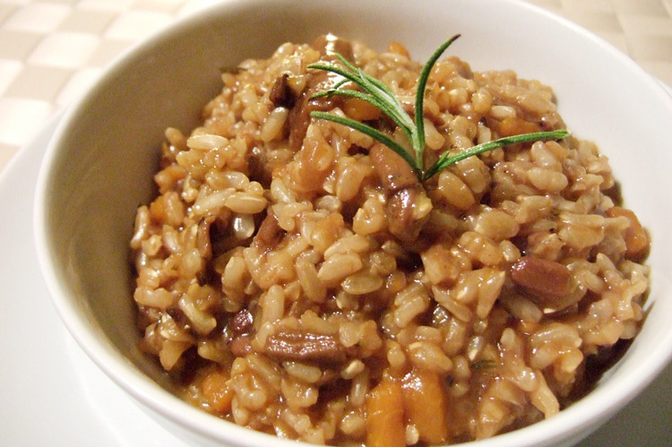 risotto-integrale-funghi-porcini-zucca